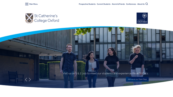Screenshot of the St Catherine's College In The University Of Oxford website