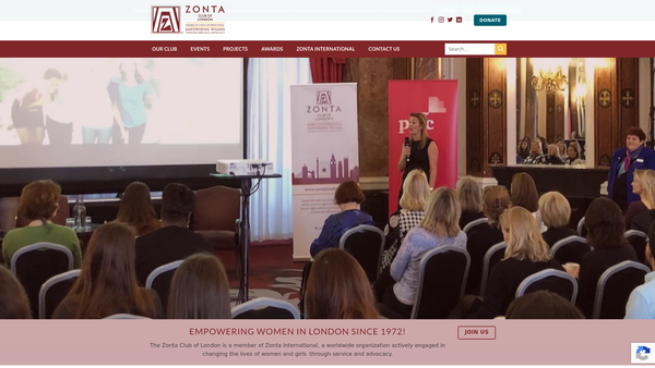 Screenshot of the Zonta London Fund website