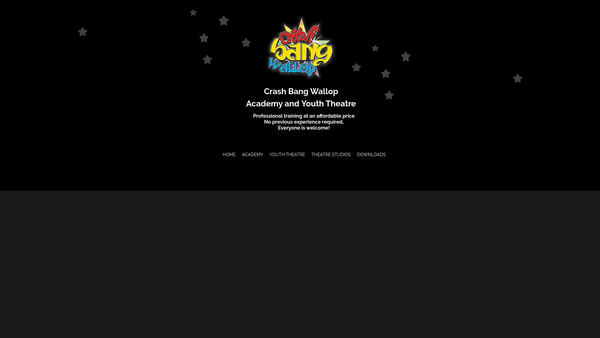 Screenshot of the Crash Bang Wallop Youth Theatre website