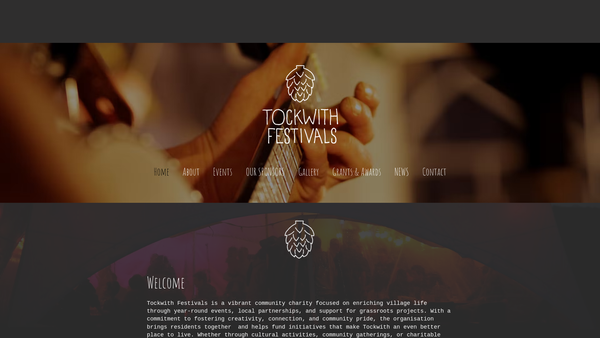 Screenshot of the Tockwith Festivals website