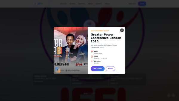 Screenshot of the Jesus Foundation Family International website