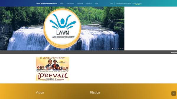 Screenshot of the Living Wisdom Word Ministry website