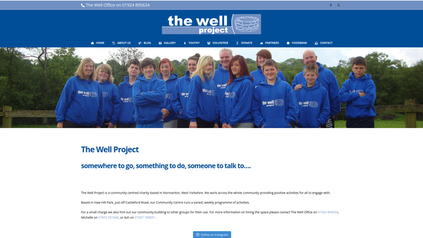 Screenshot of the All Saints Normanton Community Project website