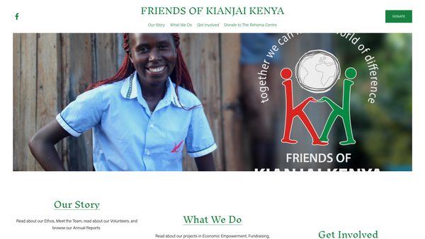 Screenshot of the Friends Of Kianjai Kenya website