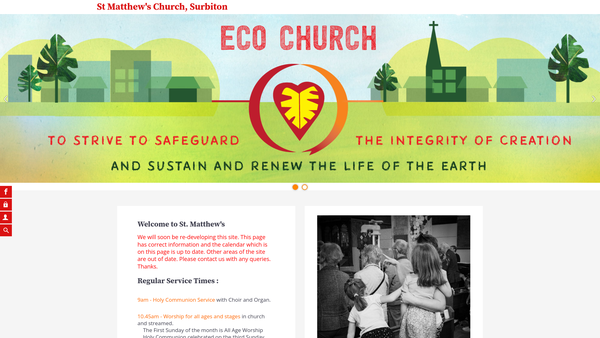 Screenshot of the The Parochial Church Council Of The Ecclesiastical Parish Of St Matthews, Surbiton website