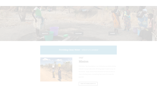 Screenshot of the The Water Tap Foundation website