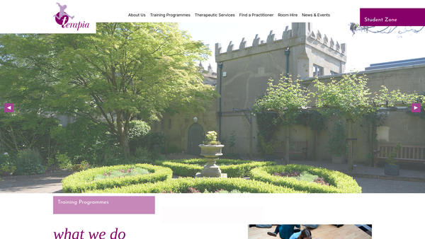 Screenshot of the Terapia website