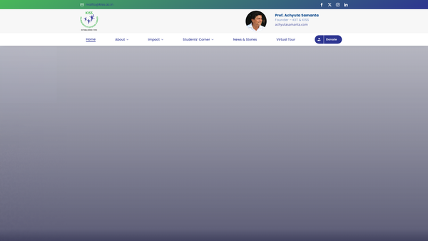 Screenshot of the The Kiss Foundation UK website