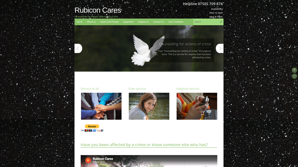 Screenshot of the Rubicon Cares website