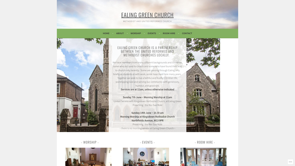 Screenshot of the Ealing Green (Methodist & United Reformed) Church website