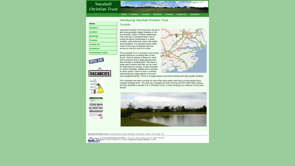 Screenshot of the Vauxhall Christian Trust website