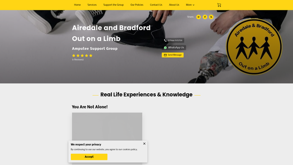 Screenshot of the Airedale & Bradford Out On A Limb website
