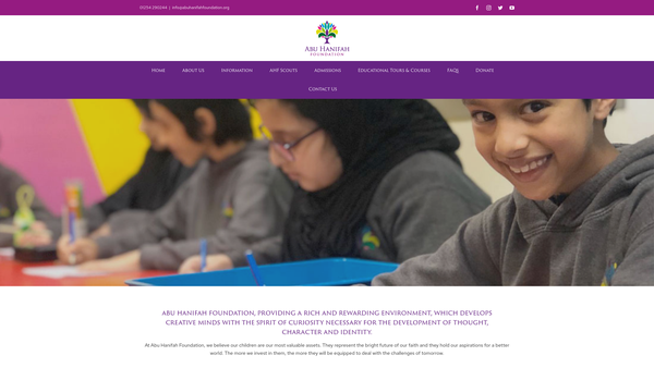 Screenshot of the Abu Hanifah Foundation website
