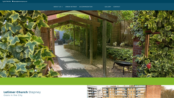 Screenshot of the Latimer Congregational Church website