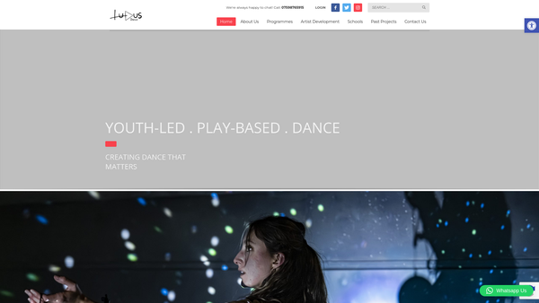 Screenshot of the Ludus Dance website