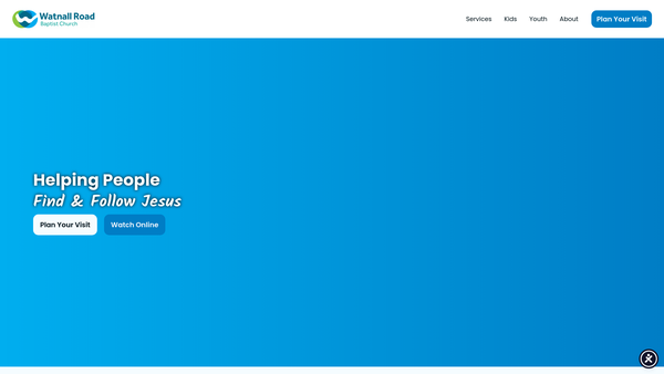 Screenshot of the Watnall Road Baptist Church website