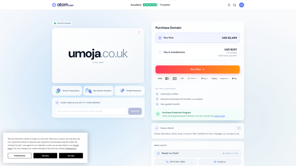 Screenshot of the Umoja Community Support website