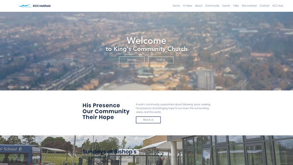 Screenshot of the The King's Community Church Hatfield Trust website
