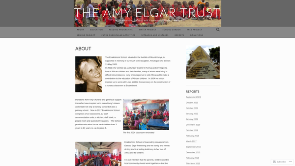 Screenshot of the The Amy Elgar Trust For Education And Community Development In Kenya website