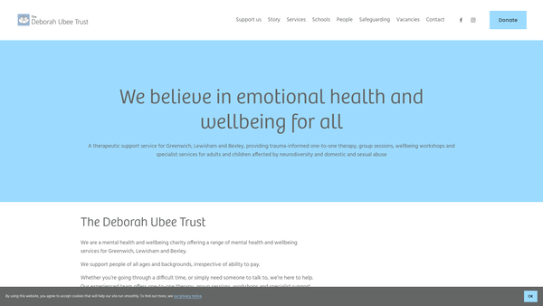 Screenshot of the The Deborah Ubee Trust website