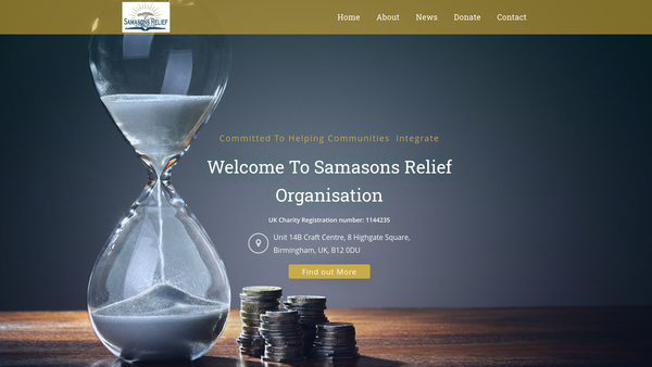 Screenshot of the Samasons Relief website