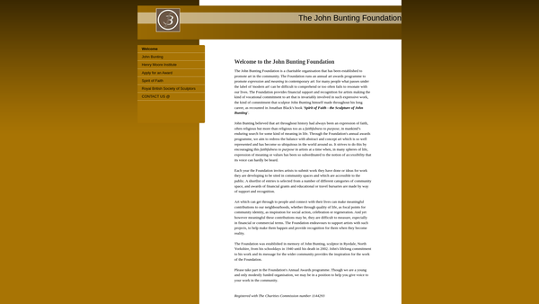 Screenshot of the The John Bunting Foundation website