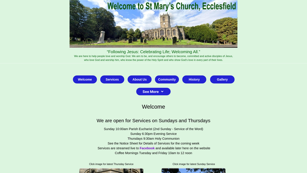 Screenshot of the The Parochial Church Council Of The Ecclesiastical Parish St Marys Ecclesfield website