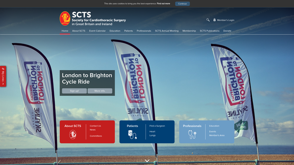 Screenshot of the Cardiac And Thoracic Surgery UK website