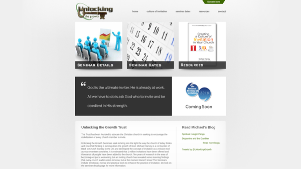 Screenshot of the Unlocking The Growth website