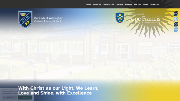 Screenshot of the Our Lady Of Walsingham PTA website