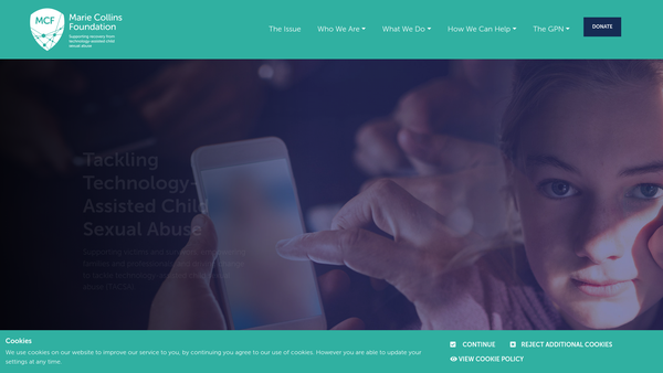 Screenshot of the Marie Collins Foundation website