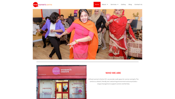 Screenshot of the Excel Women's Association website