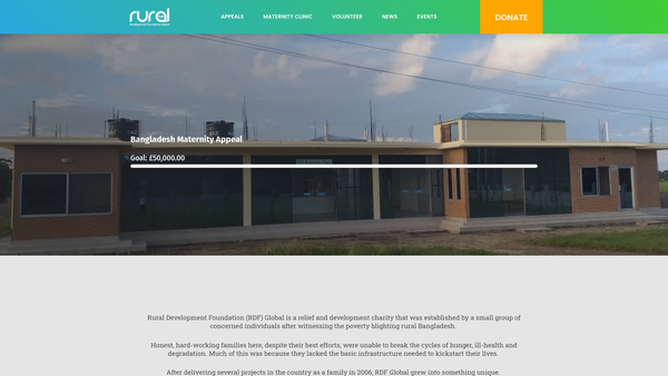 Screenshot of the Rural Development Foundation Global Ltd website