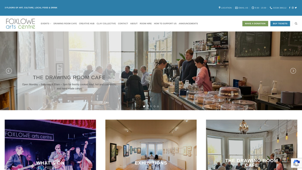 Screenshot of the Foxlowe Arts Centre Ltd website