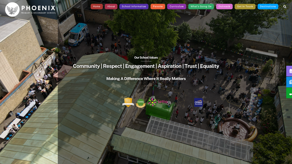 Screenshot of the The Phoenix School For Autism Charitable Trust website
