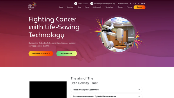 Screenshot of the The Stan Bowley Trust website
