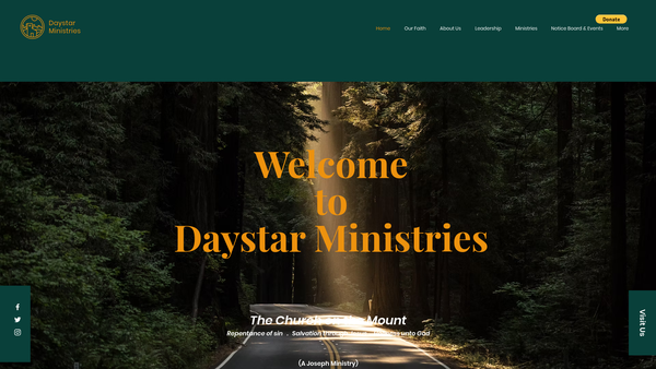 Screenshot of the Day Star Inspirational Church Of God website