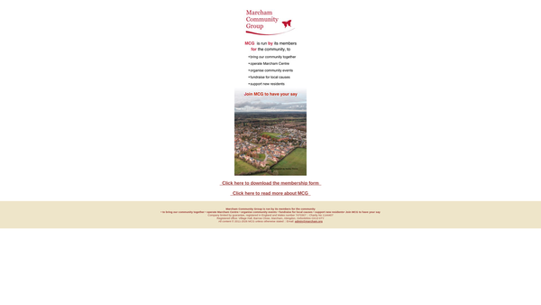 Screenshot of the Marcham Community Group website