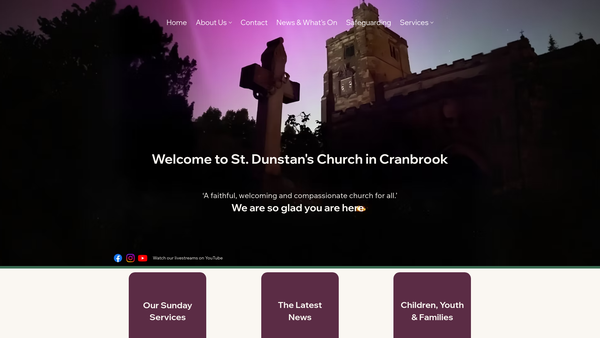 Screenshot of the The Parochial Church Council Of The Ecclesiatical Parish Of St. Dunstan's, Cranbrook website