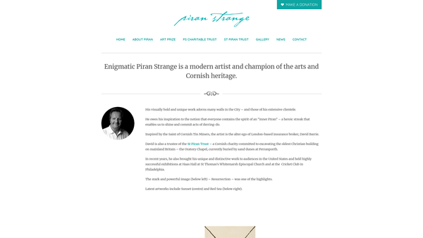 Screenshot of the The Piran Strange Charitable Trust website