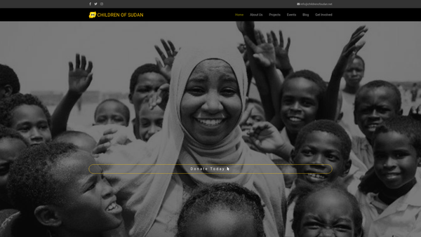 Screenshot of the Children Of Sudan website