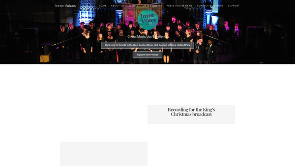 Screenshot of the Inner Voices website