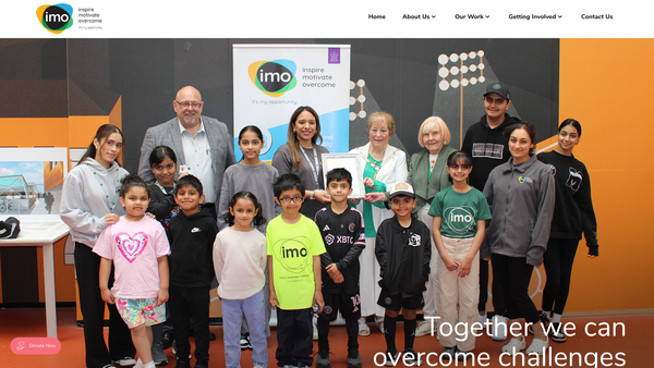 Screenshot of the Imo Charity website