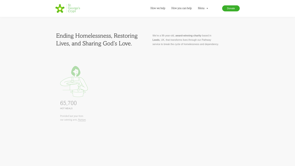Screenshot of the St George's Crypt website
