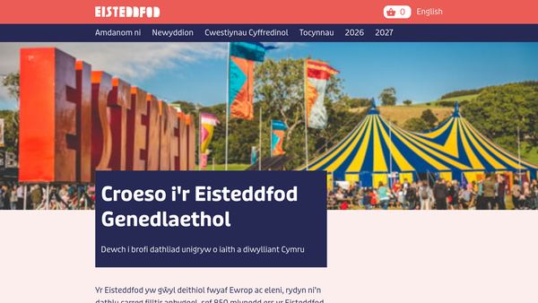 Screenshot of the Y Brifwyl website