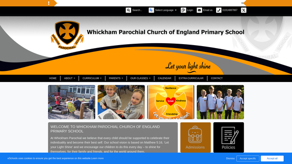 Screenshot of the Friends Of Whickham Parochial Primary School website
