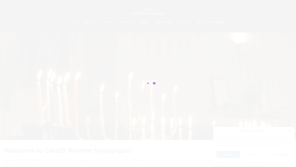 Screenshot of the Cardiff Reform Synagogue website