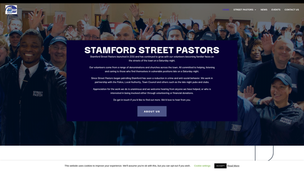 Screenshot of the Stamford Street Pastors Initiative website