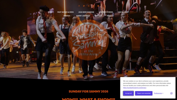 Screenshot of the Sunday For Sammy Trust website
