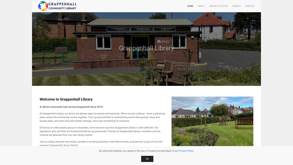 Screenshot of the Friends Of Grappenhall Library website
